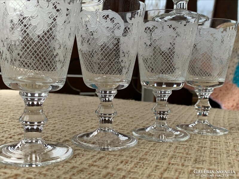 6 Pcs. Antique rare rich pattern short drinking glass