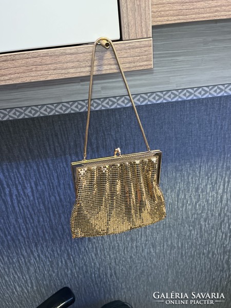 Retro gold plate disco bag with snake chain 1970'