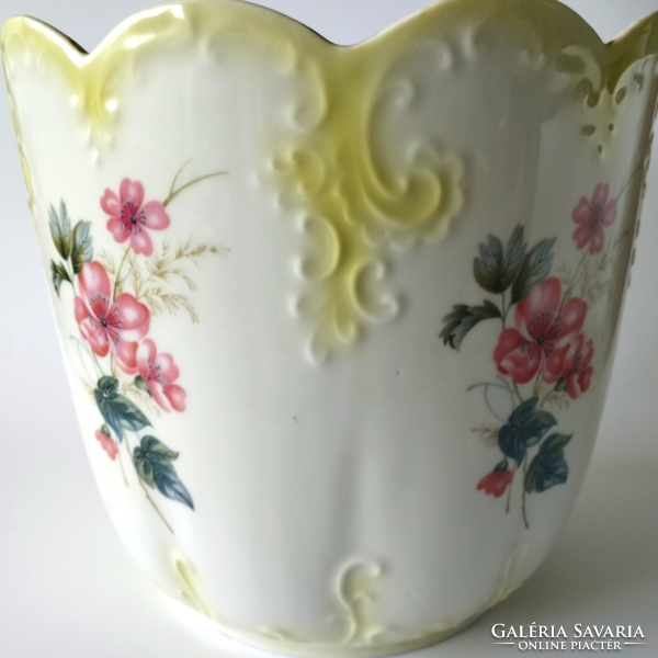 Old art nouveau Hólloháza porcelain large bowl