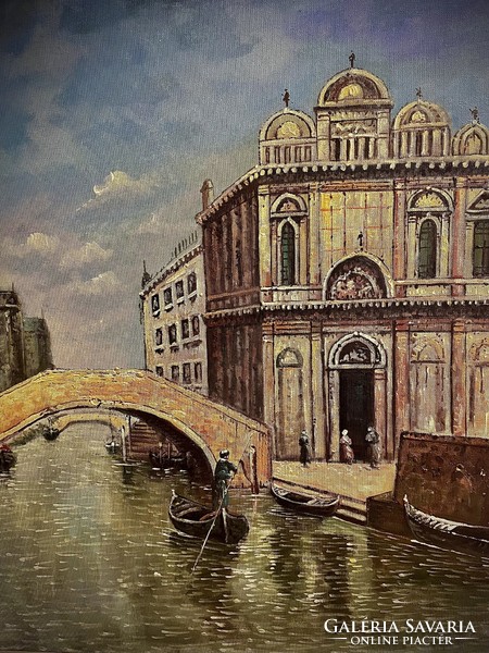 A rare, beautiful, beautiful painting! A beautiful piece of life in Venice