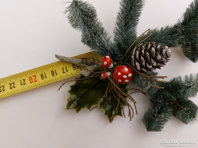 Retro Christmas tree decoration with pine branch