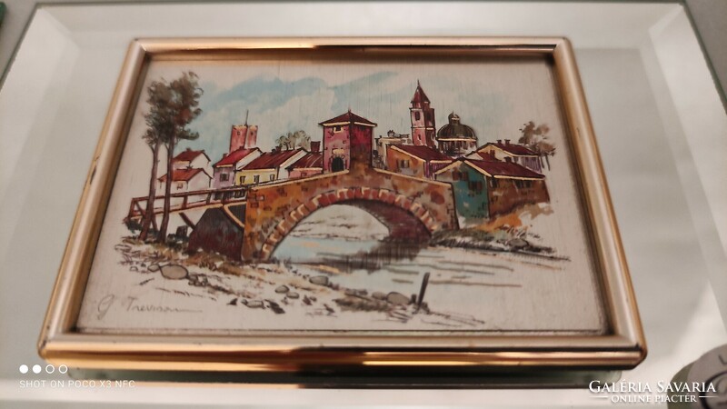 What a gift a miniature painted picture on a gilded sheet applied to an etched mirror can be