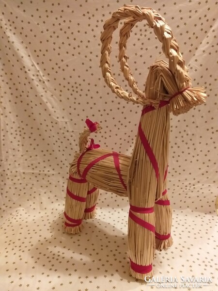 Kézzel készült szalma Kecske Karácsonyi dekoráció IKEA