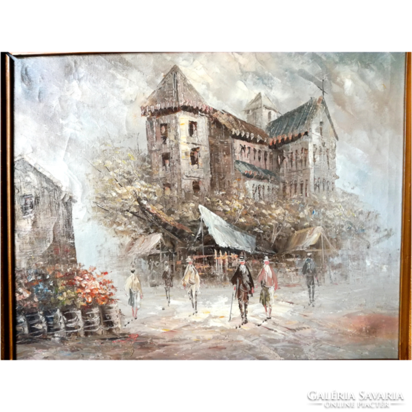 Vintage style oil painting by French painter