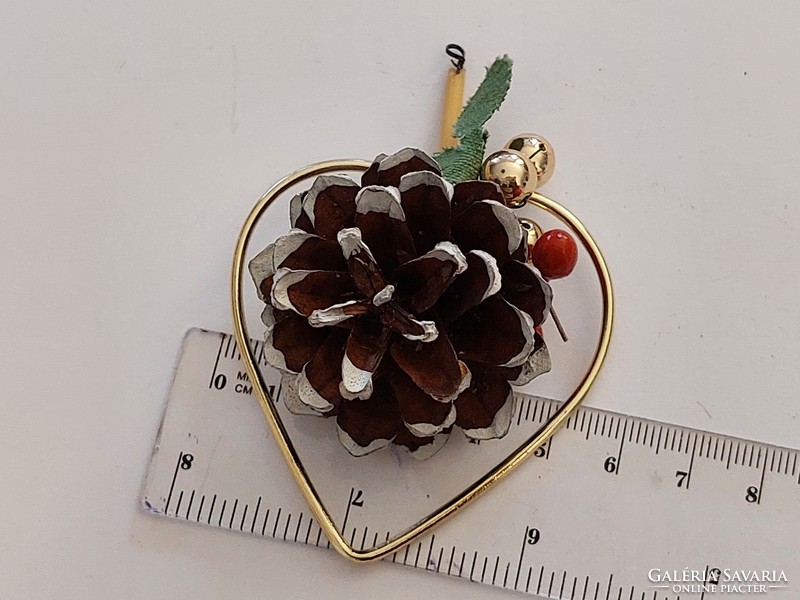 Old Christmas tree ornament heart-shaped cone ornament