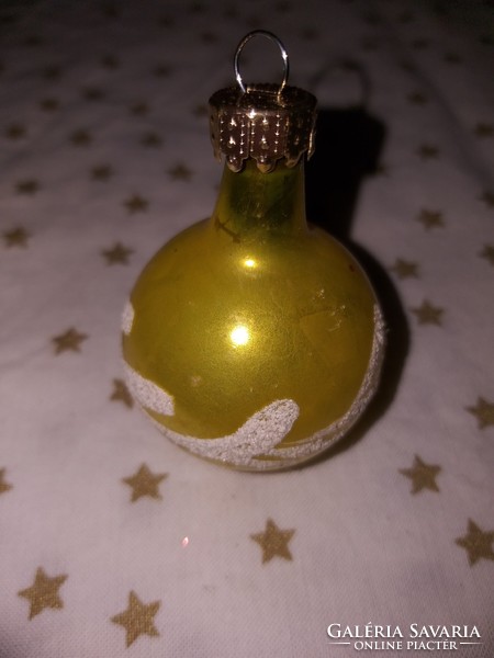 Retro üveg sárga gömb Karácsonyfadísz