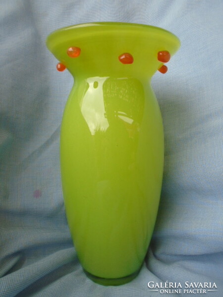 Kosta boda-göran warff with green orange decoration 23 cm