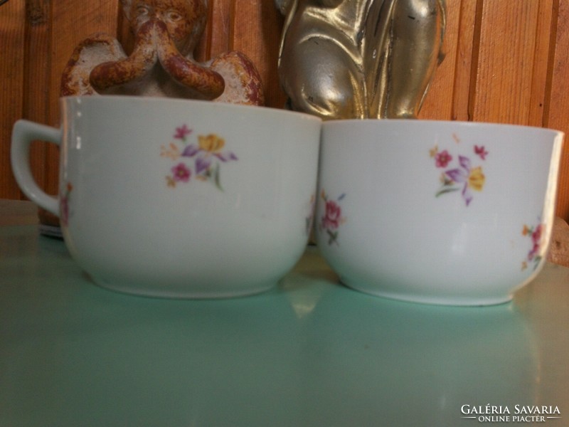 Antik 1949-60, virágos német porcelán teás csészék darabra, 3 dl