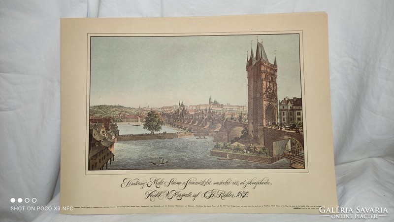 Prague engravings lithography 9 pieces in a folder