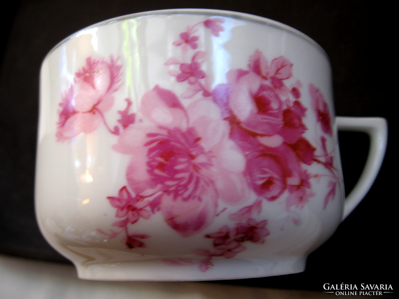 4 db antik Bohemia rózsaszín rózsás csésze