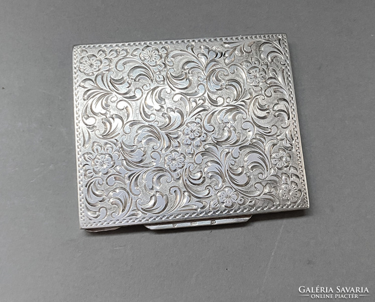 Extremely beautiful, decorative silver plate, business card holder.