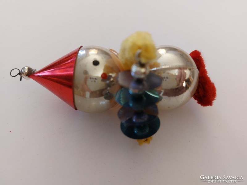 Old glass Christmas tree ornament with accordion clown glass ornament elf