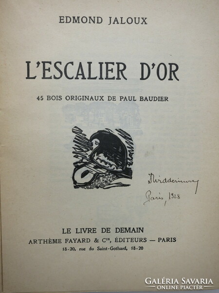 L'Escalier D'Or. 45 Bois Originaux de Paul Baudier - antik francia nyelvű, fametszetekkel