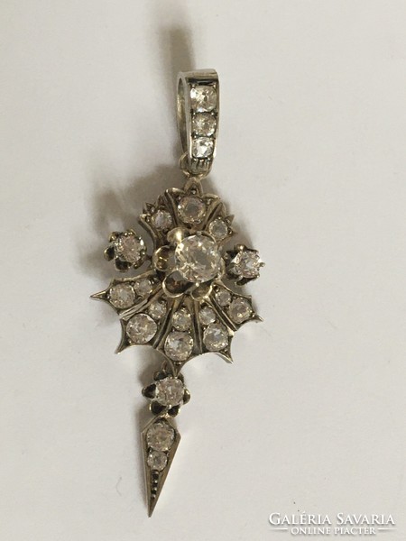 Antique large silver Biedermeier pendant rarity