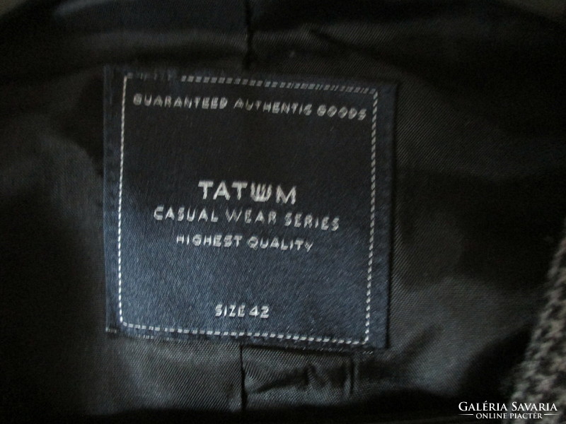 Tatuum márkájú gyapjú blézer selyem béléssel (60 % gyapjú, 40 % cotton), M-es méret