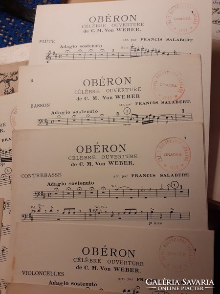 Orchestral sheet music 1922 - von weber - salabert: oberon celebre ouverture e.A.S. 2114