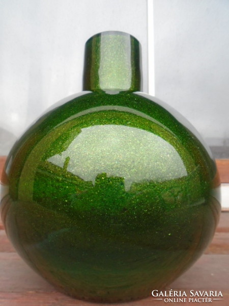 Carlo Moretti muránói fujt többrétegű vastag falú üveg váza irizáló ritkaság