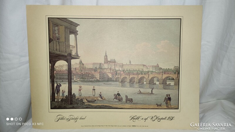 Prague engravings lithography 9 pieces in a folder