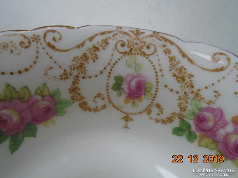1910 Royal Doulton Rare Art Nouveau Pink Rose Tea Cup with Laced Edge and Base