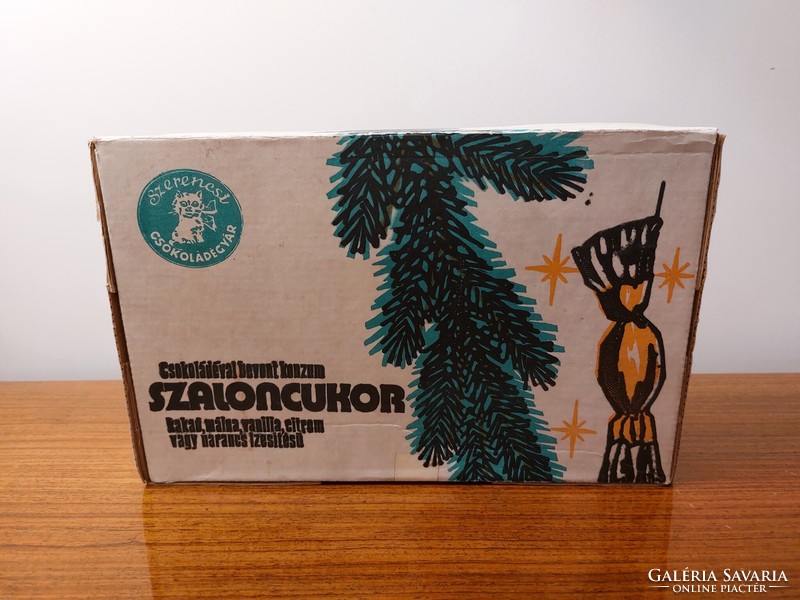 Old chocolate box Szerencs chocolate factory paper box Hungarian confectionery industry