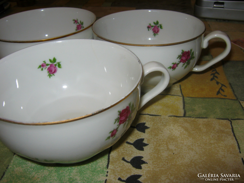 3 Antique rosy haas and czjzek teacups
