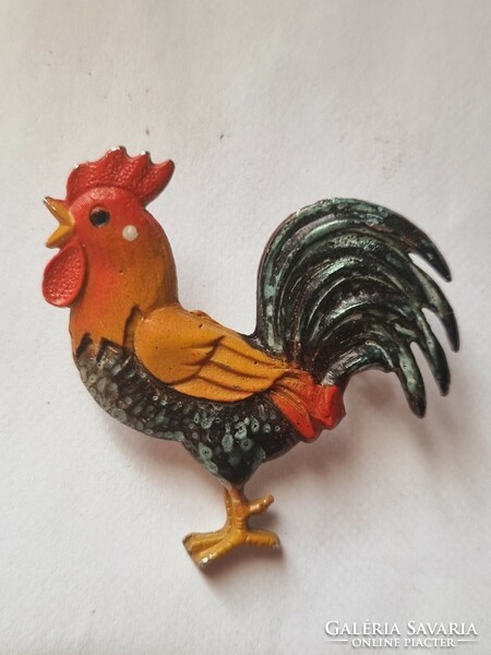 Metal-marked hand-painted Gall rooster badge 4x4 cm.