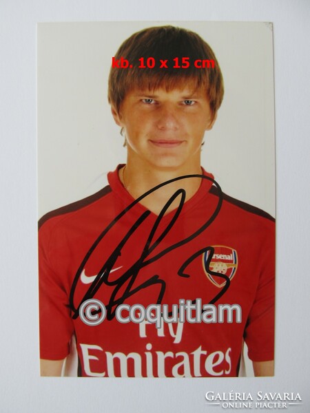 Andrey arshavin arsenal autographed photo ball soccer