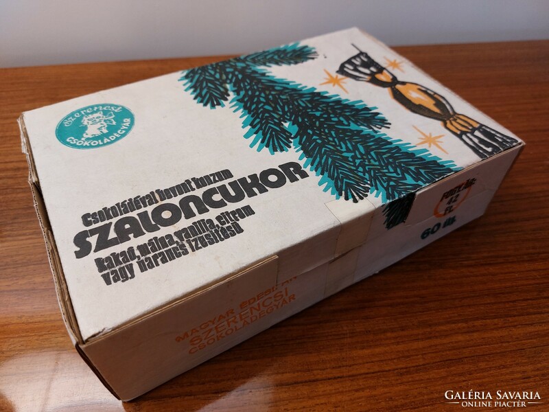 Old chocolate box Szerencs chocolate factory paper box Hungarian confectionery industry
