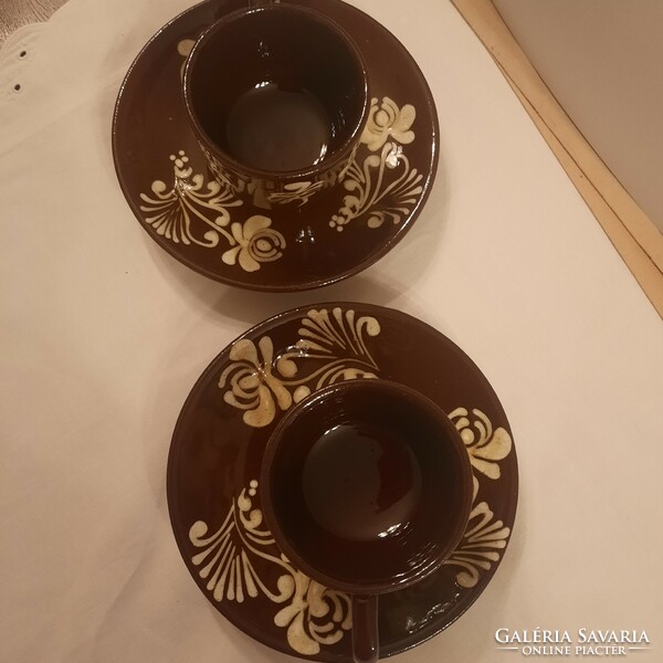 Városlőd majolica two-person mocha set