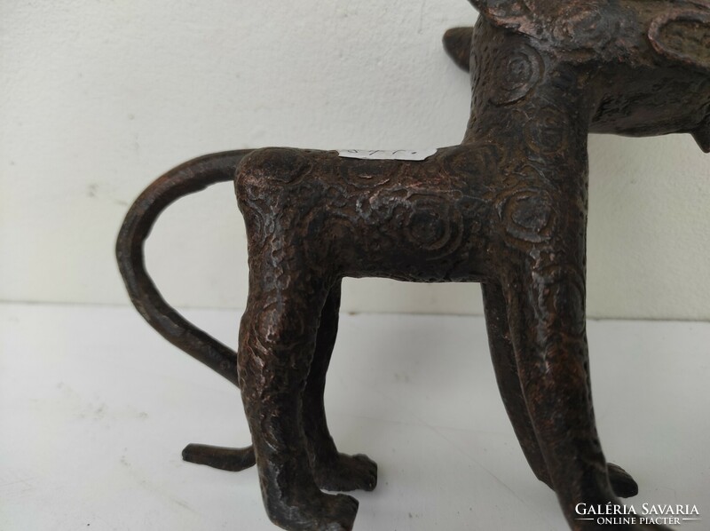 Antik Benin bronz leopárd párduc afrikai kis szobor 847 6314