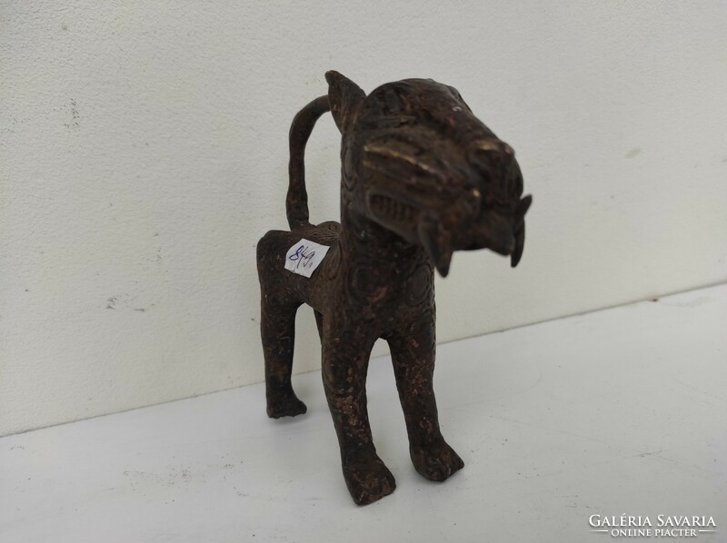 Antik Benin bronz leopárd párduc afrikai kis szobor 849 6316