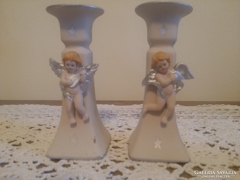 Pair of Christmas candle holders