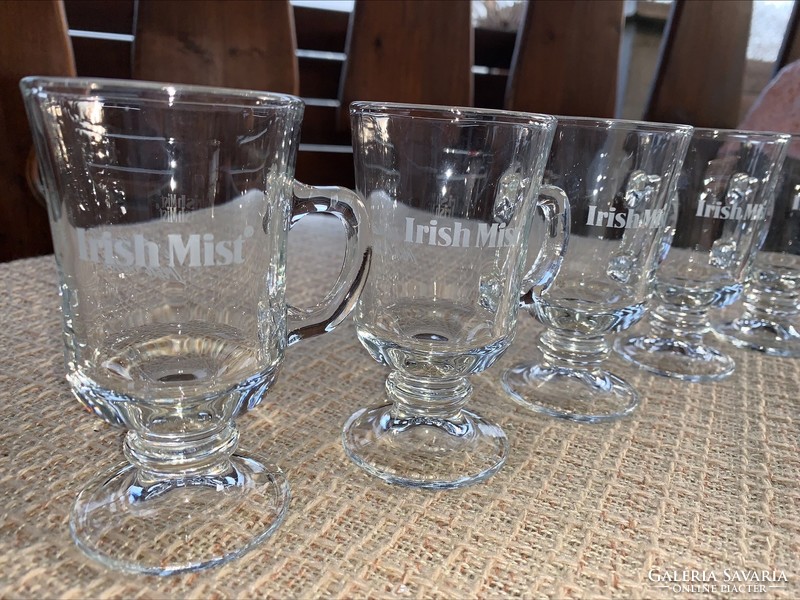 5 Pcs. Irish mist coffee glass with a handle and base