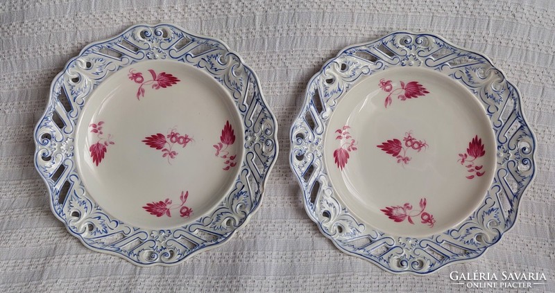 Alt Wien antik bécsi áttört porcelán tányér 1844 biedermeier időszakból hibátlan állapotban