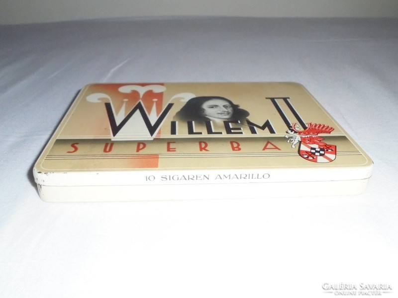 Cigar cigar metal box tin metal box - willem ii. Superba amarillo - from the 1980s