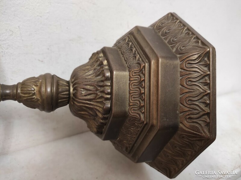 Antique menorah patina large bronzed copper menorah Jewish candle holder 7 branches 372 6230