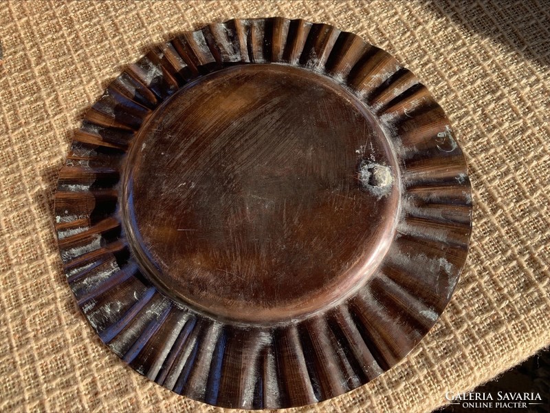 Pécs copper plate, with plaque in the middle, half kilo, 24 cm.