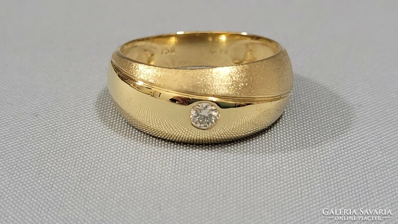 14 K arany gyűrű  briliánssal, gyémánttal 4,91 g