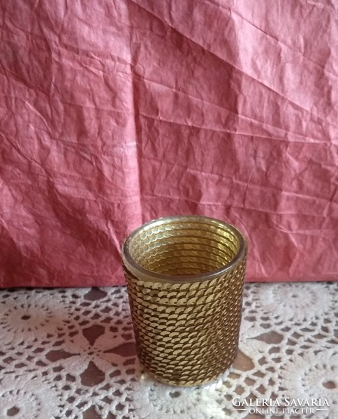 Gold sequin festive candle holder glass Christmas decoration, recommend!