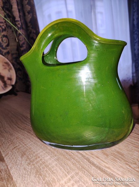 Green glass bag