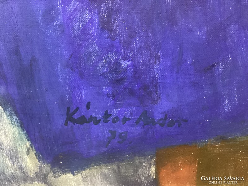 Andor Kántor - still life with blue glass