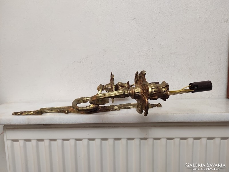 Antique patina wall arm 2 pcs 2 arm baroque copper + 4 new decorative candles and 4 light bulbs 389 6293