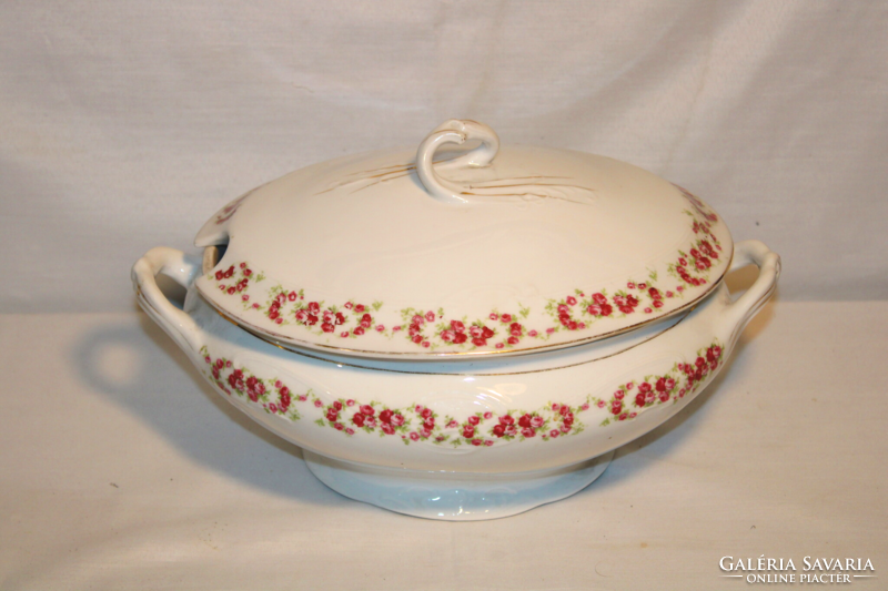 Antique rose soup bowl