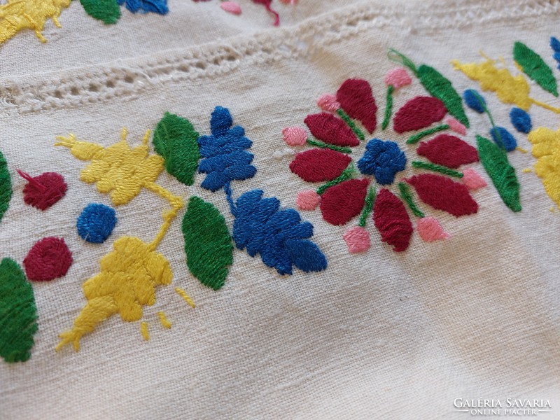 Régi hímzett vászon konyhai textil konyharuha