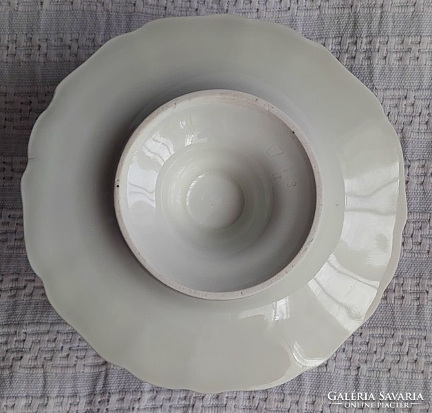 Alt wien antique Viennese porcelain mustard dish from 1844 Biedermeier period with original spoon!