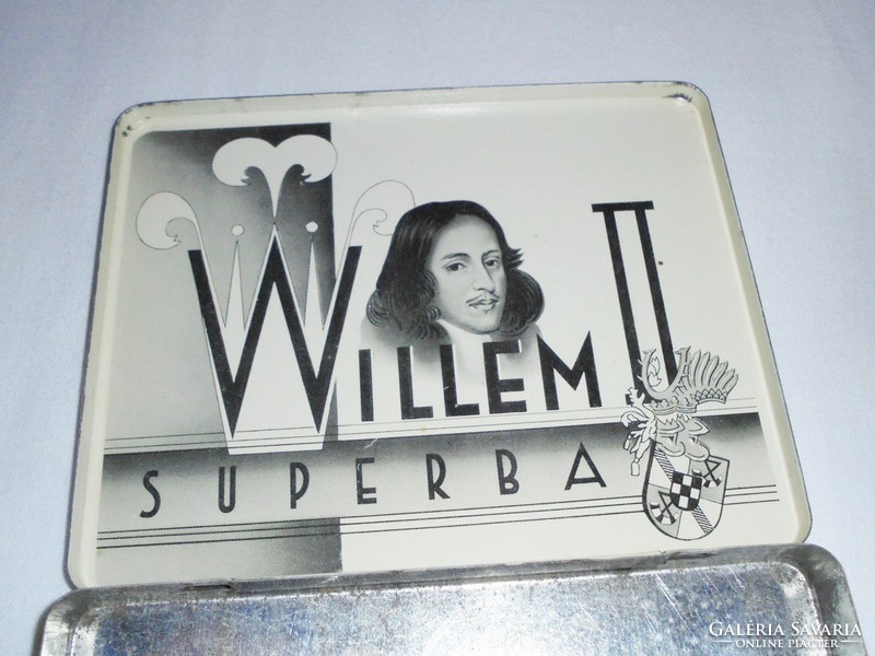 Cigar cigar metal box tin metal box - willem ii. Superba amarillo - from the 1980s