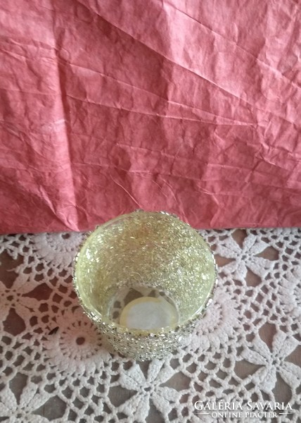 Candle holder glass with gold beads Christmas decoration, recommend!