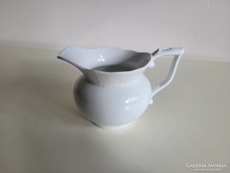 Old white Herend porcelain milk pouring jug