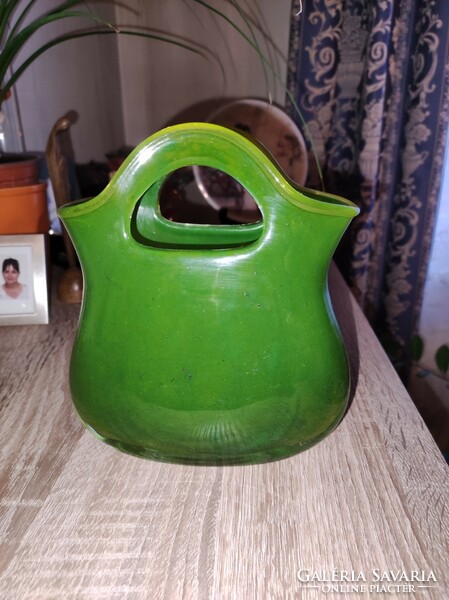 Green glass bag