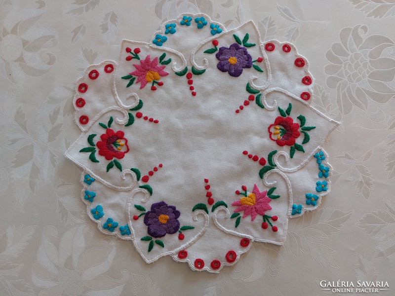 Old Kalocsa embroidered small tablecloth